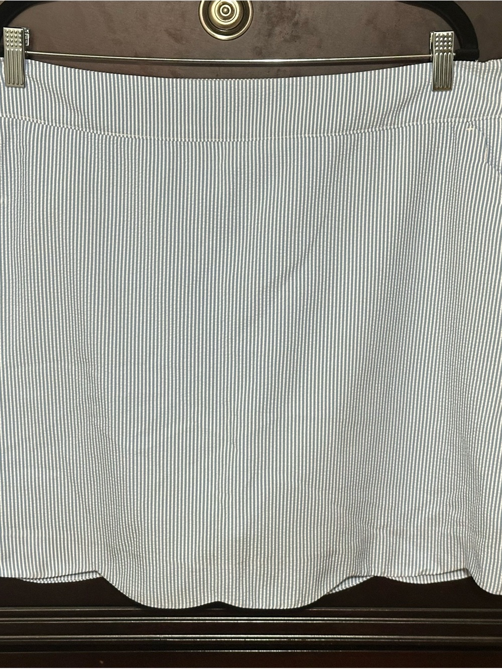 Vineyard Vines Blue and White Striped Scallop Hem Skirt